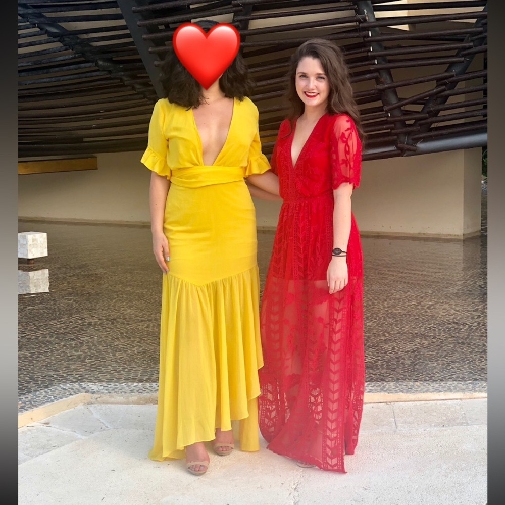 Red Socialite Lace Overlay Romper Dress